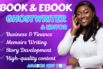 be your fiction romance novel nonfiction ebook ghostwriter amazon KDP pro