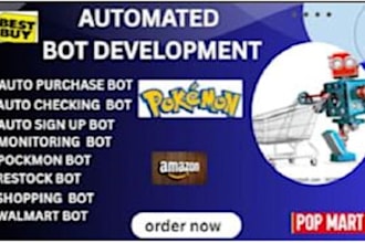 develop super fast auto purchase bot shopping bot  auto buying bot pokemon bot