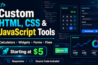 build a custom HTML tool, calculator, or web widget