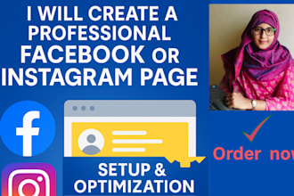 set up and optimize your facebook page,profile and instagram business account