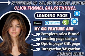 build sales funnel in systeme io, clickfunnels, landing page in ghl funnel
