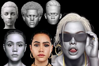 3d bust model sculpt 3d head model character 3d face 3d statue for 3d printing