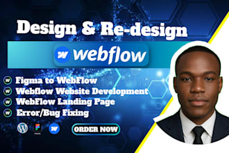 design or develop webflow website, convert figma to webflow, and fix bugs