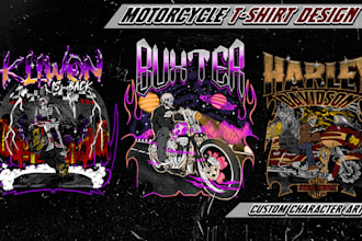 create a custom motorcycle illustration in my unique art style