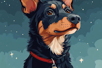 make a custom disney pet portrait illustration