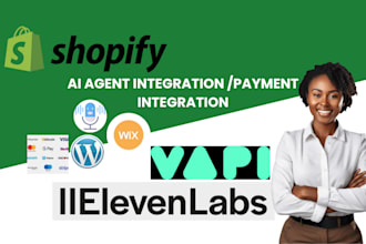 integrate vapi ai voice agent elevenlabs payment stripe ai chatbot shopify store