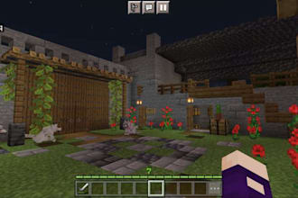 create minecraft castal ,swpan and buldings in creative and survival mode