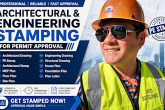 pe stamp, architectural stamp, mep, floor plan, site plan, city permit drawing