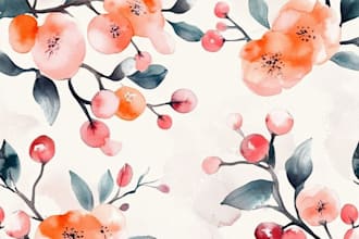 design cute seamless pattern with watercolor style