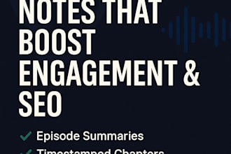 write professional podcast show notes with timestamps and SEO