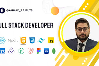 be front end web developer in react js, next js or full stack mern development