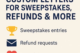 write persuasive letters for sweepstakes or refunds or personal use