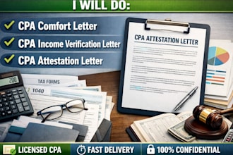do CPA comfort letter, CPA income verification letter, CPA attestation letter