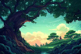 draw amazing environment concept art and fantasy landscape