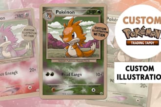 draw you a custom illustration pokemon tcg card