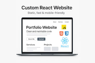 develop a responsive static and dynamic website using react