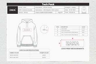 create detailed clothing tech packs for manufacturers