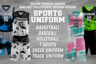 create a sublimated sports uniform, basketball, baseball,etc