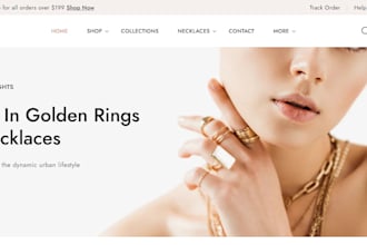 design luxury jewelry shopify engagement rings necklace watches jewelry website