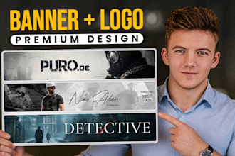 design a complete youtube channel branding with logo, banner and templates