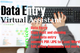 do data entry, collecting, cleaning and all office stuffs