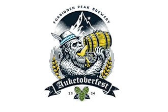 do vintage restaurant food drink brewery hand drawn oktoberfest logo design