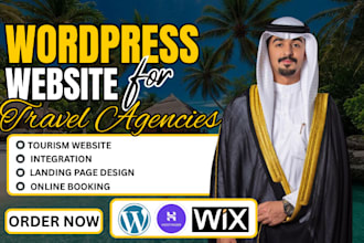 build travel agency website, tourism website, travel website on wordpress or wix