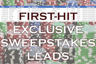 provide first hit premium sweepstakes leads