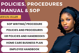 write sops home care policies and procedures manual, employee handbook guides