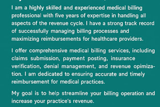 do medical billing, payment posting, denial handling