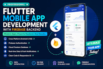 develop a professional flutter mobile app using firebase