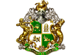 design a professional luxury coat of arms, family crest and heraldic logo