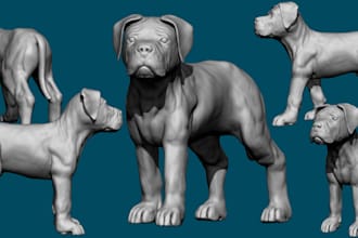 sculpt 3d animal model for printing dog stl file dinosaur dragon creature design