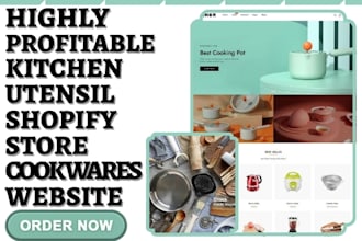 design kitchen utensils shopify cookwares home appliances store kitchen website