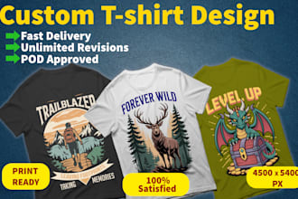 make trendy print ready t shirt designs for your pod store