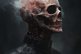make illustration in dark and horror