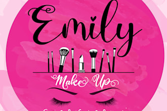 design awesome makeup, eyelashes, boutique, beauty salon and cosmetics logo