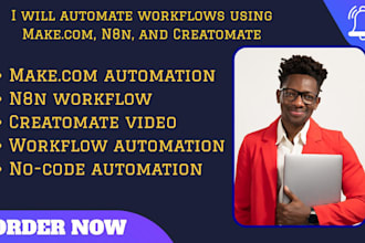 automate workflows using make com, n8n integromat, and creatomate