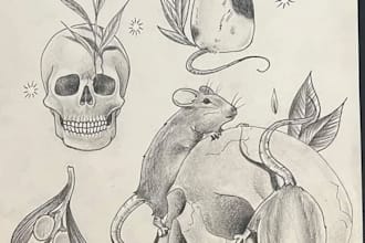 draw awesome old school tattoo style designs