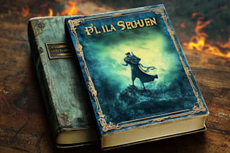 do a fantasy book cover illustration in may style