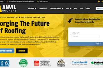a professional roofing, contractor or construction website