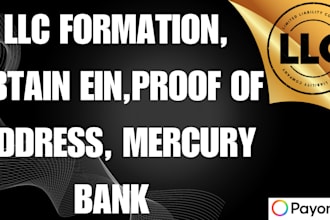 do US single member llc formation obtain ein proof of address open mercury bank