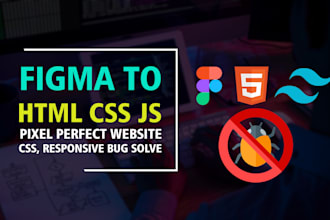 convert figma to html, psd, xd to html responsive bootstrap 5 tailwind css