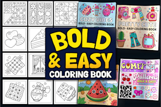 draw bold and easy coloring book for amazon kdp with a plus content