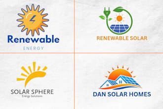 design modern solar panel power energy electrical company logo design