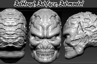 sculpt 3d head, 3d helmet, 3d mask, 3d face, 3d bust model for 3d printing