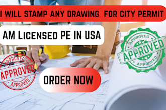 pe stamp architectural drawing stamp florida california USA city permit approval