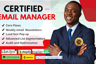 be your monthly email marketing manager for mailerlite omnisend shopify klaviyo