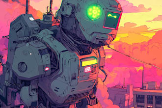 create a sci fi robot and mecha concept art