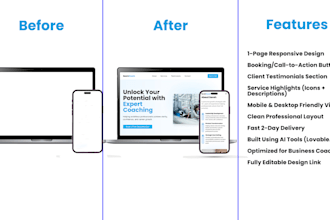 design a modern business coach landing page using ai tools